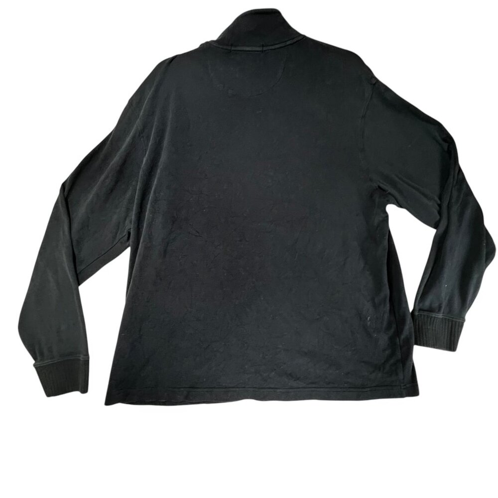 Cremeux Classic Navy Blue Quarter Zip Pullover Sweater Large Ribbed Cuffs - Picture 3 of 9